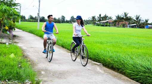 cycling along the countryside roads